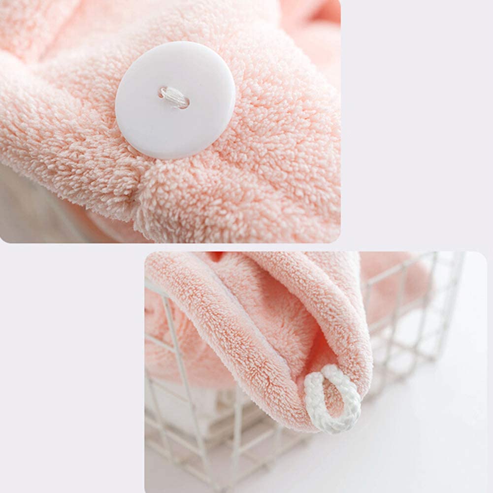 carduran Microfiber Hair Drying Cap, Bunny Ear Water Absorbent Quick Dry Wrap Hair Hat Bathing Showe