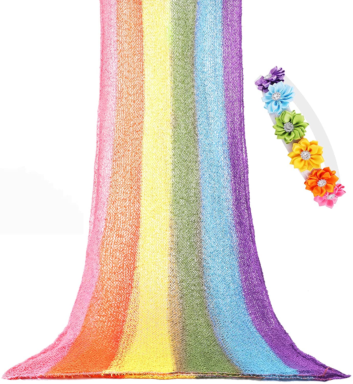 Newborn Baby Photography Props Baby Rainbow Striped Wrap Photo Props Infant Blanket Stretch for Baby