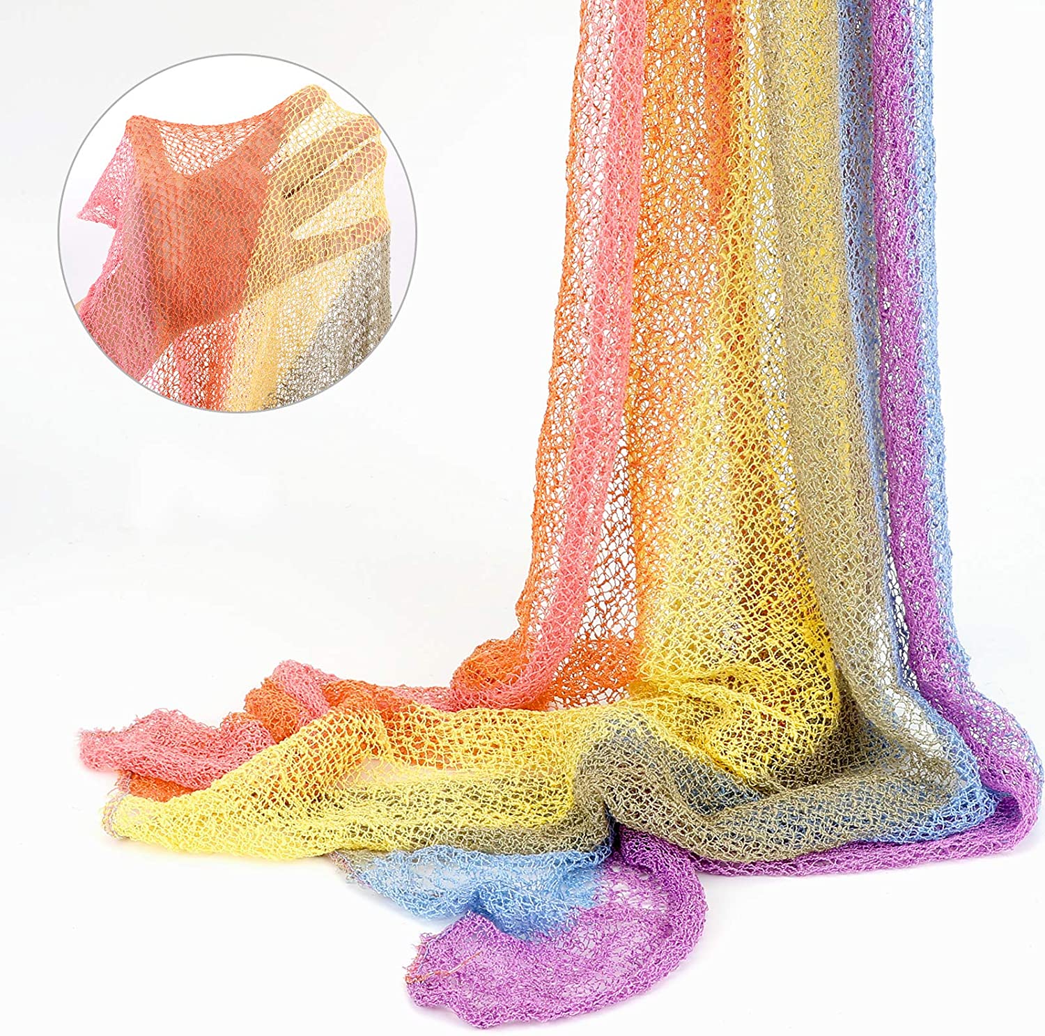 Newborn Baby Photography Props Baby Rainbow Striped Wrap Photo Props Infant Blanket Stretch for Baby