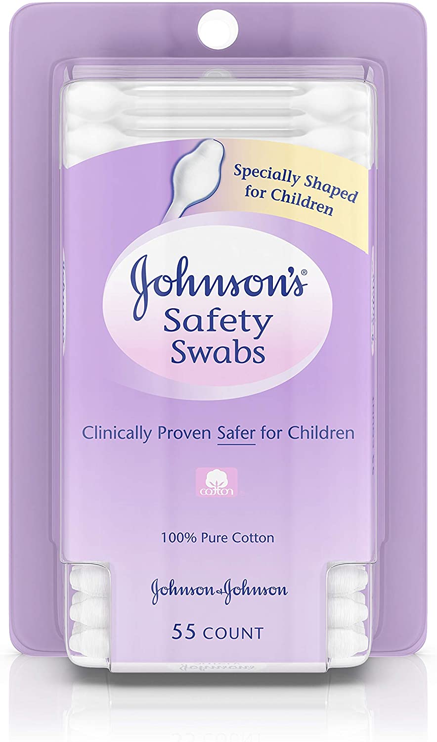 Johnson & Johnson Johnsons Safety Swabs 55 Count Peg (Pack of 4)