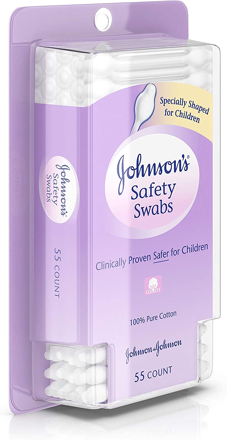 Johnson & Johnson Johnsons Safety Swabs 55 Count Peg (Pack of 4)
