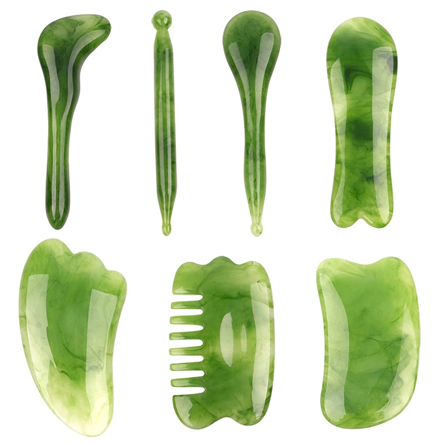 7 Pack Gua Sha Face Sculpting Tool Gua Sha Facial Tool for AntiAging Face Skin Spooning Neck Relax G