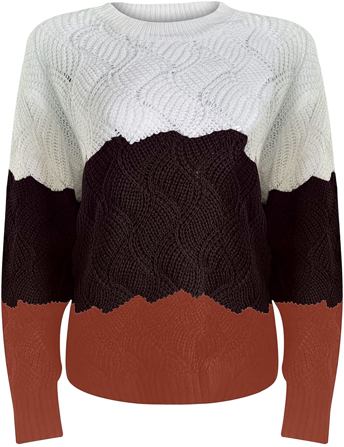 Sweaters For Women,Womens Tops Comfy O-Neck Pullover Autumn Striped Knitted T-Shirt Long-Sleeve Ladi