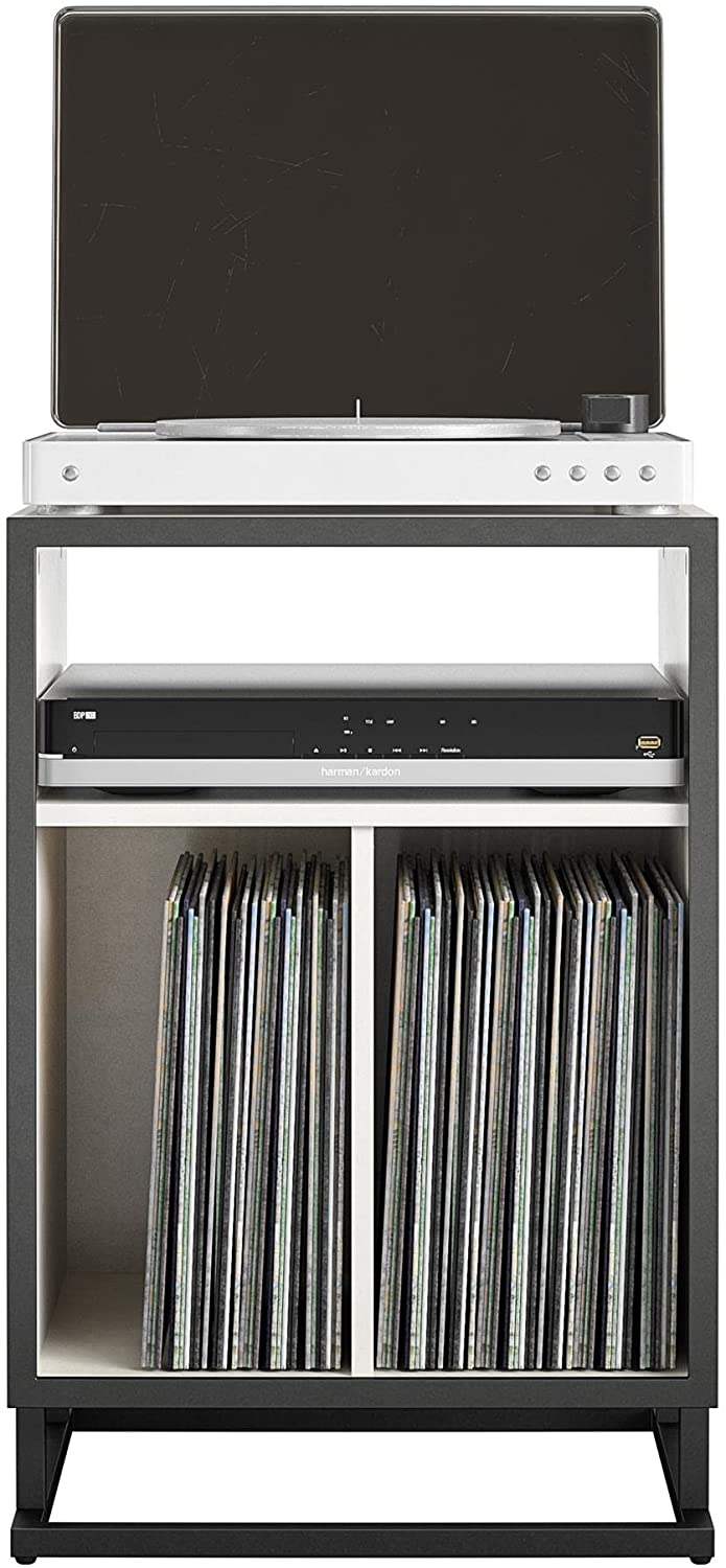 Novogratz Regal Turntable Stand/End Table, Plaster