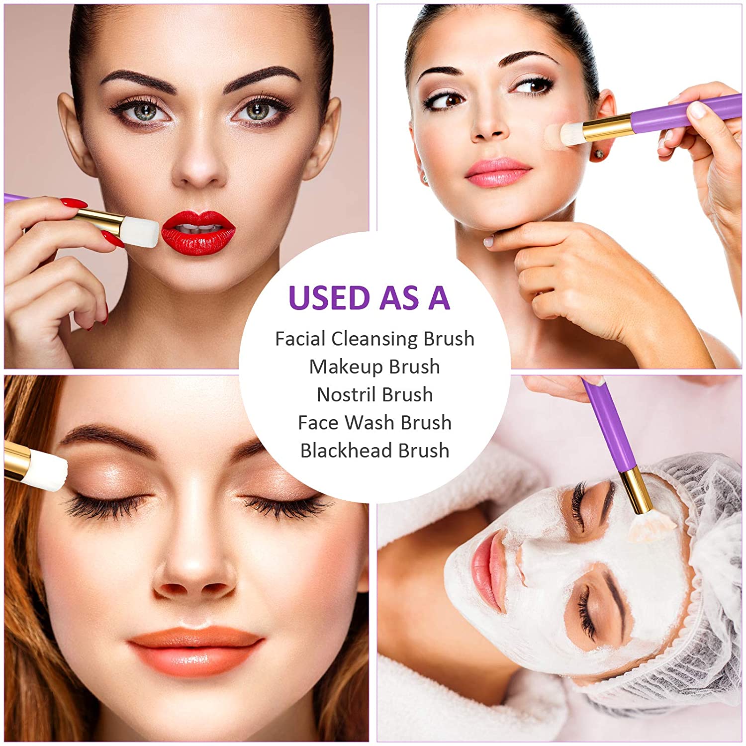 24 Pieces Lash Shampoo Brushes Set with Transparent Travel Plastic Tubes, Eyelash Extensions Nose Po