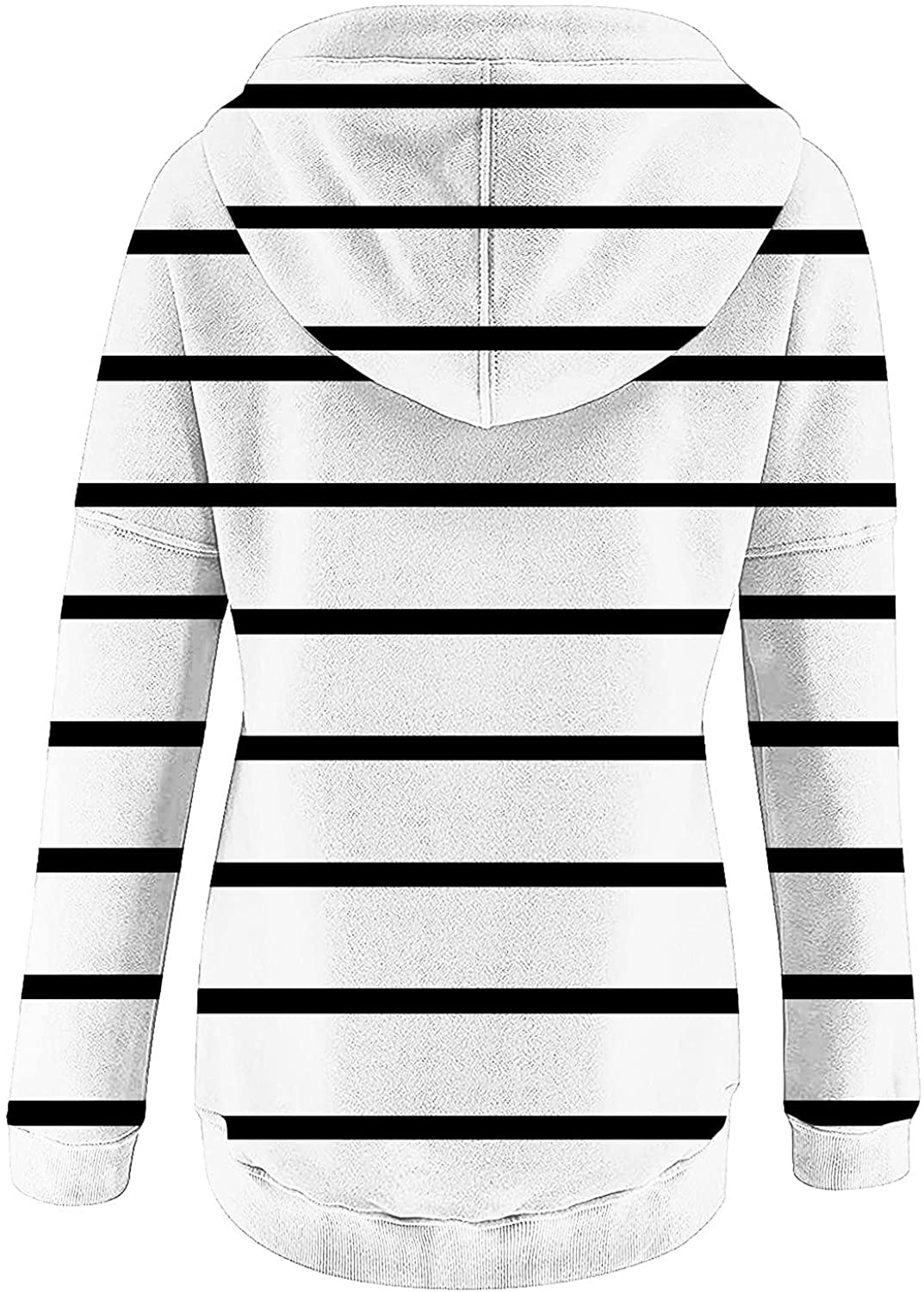 Sweatshirt for Women,Womens Tops Fashion Buttons Pullover Hoodie Autumn Pocket Dark Color Pinstripe