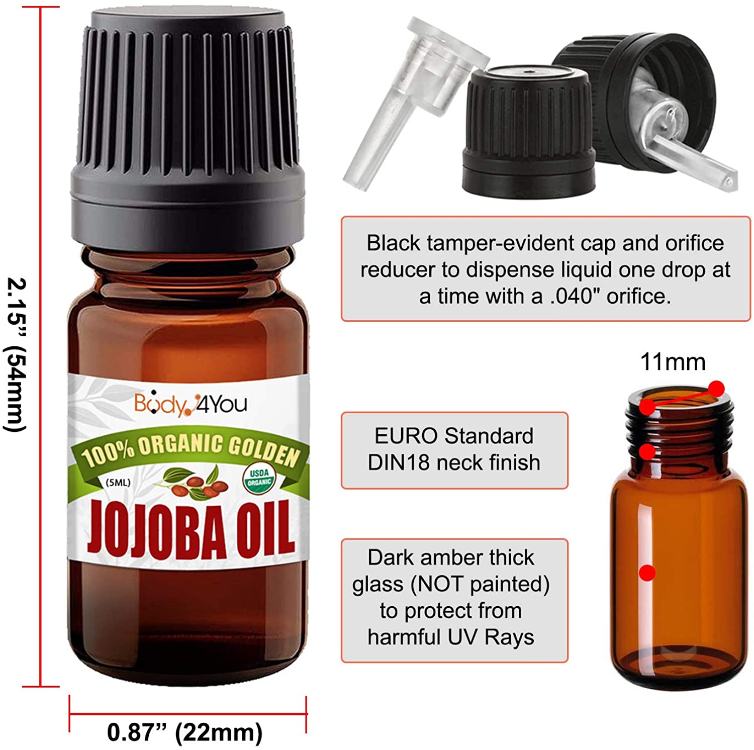 BodyJ4You 50PC Gauges Kit Ear Stretching Aftercare Jojoba Oil Wax 14G-12MM Tunnel Plug Taper Set