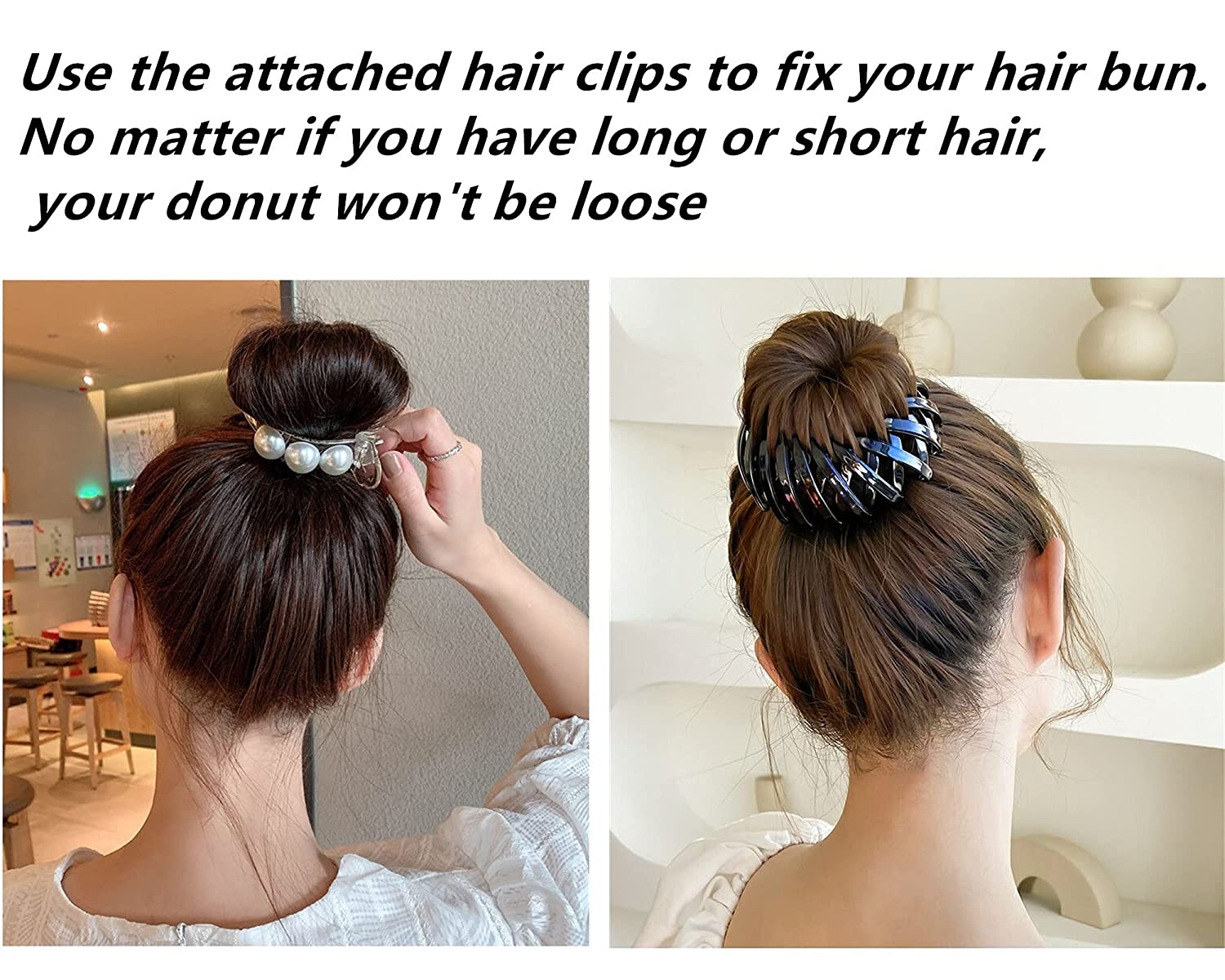 Hair Bun Maker 34PCS Hair Bun Shaper Kit for Thick/Long/Thin/Short Hair Include 6PCS Bun Maker 1PCS