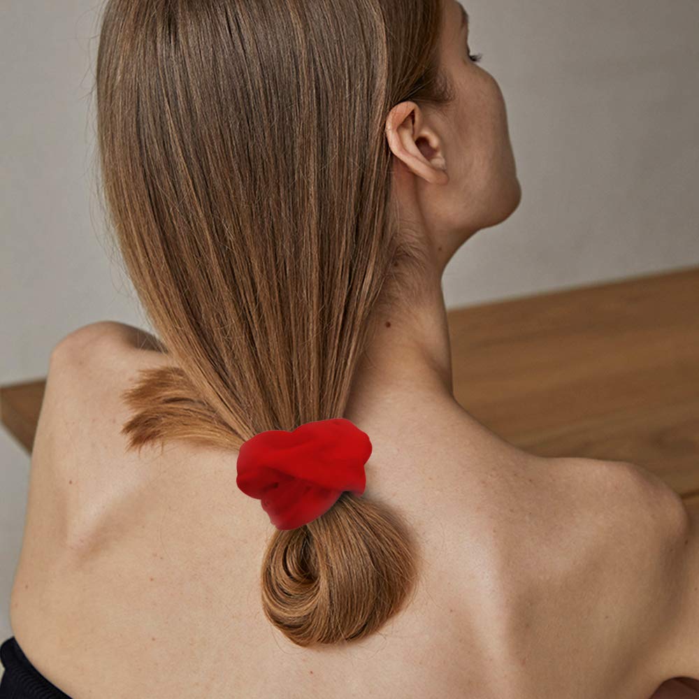 Semato 16 Pack Christmas Red Velvet Scrunchies for Hair Scrunchy Hair Ties Ropes for Women or Girls 