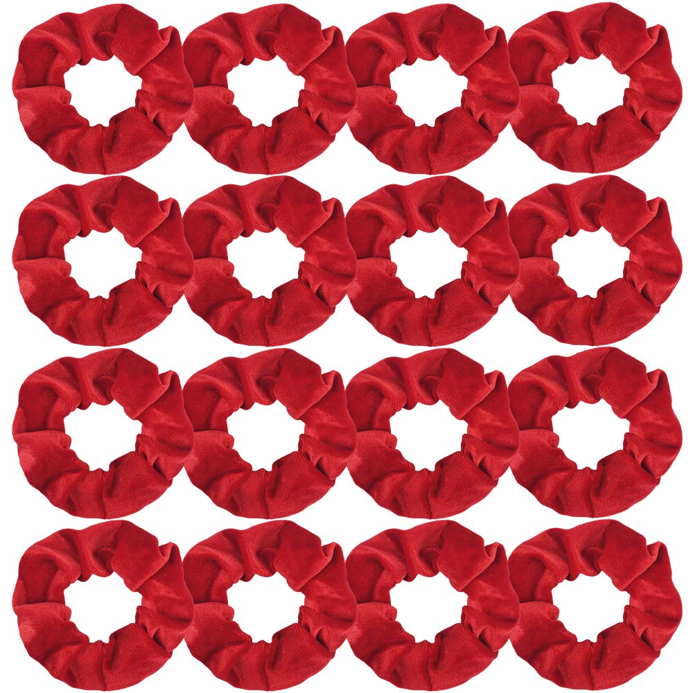 Semato 16 Pack Christmas Red Velvet Scrunchies for Hair Scrunchy Hair Ties Ropes for Women or Girls 
