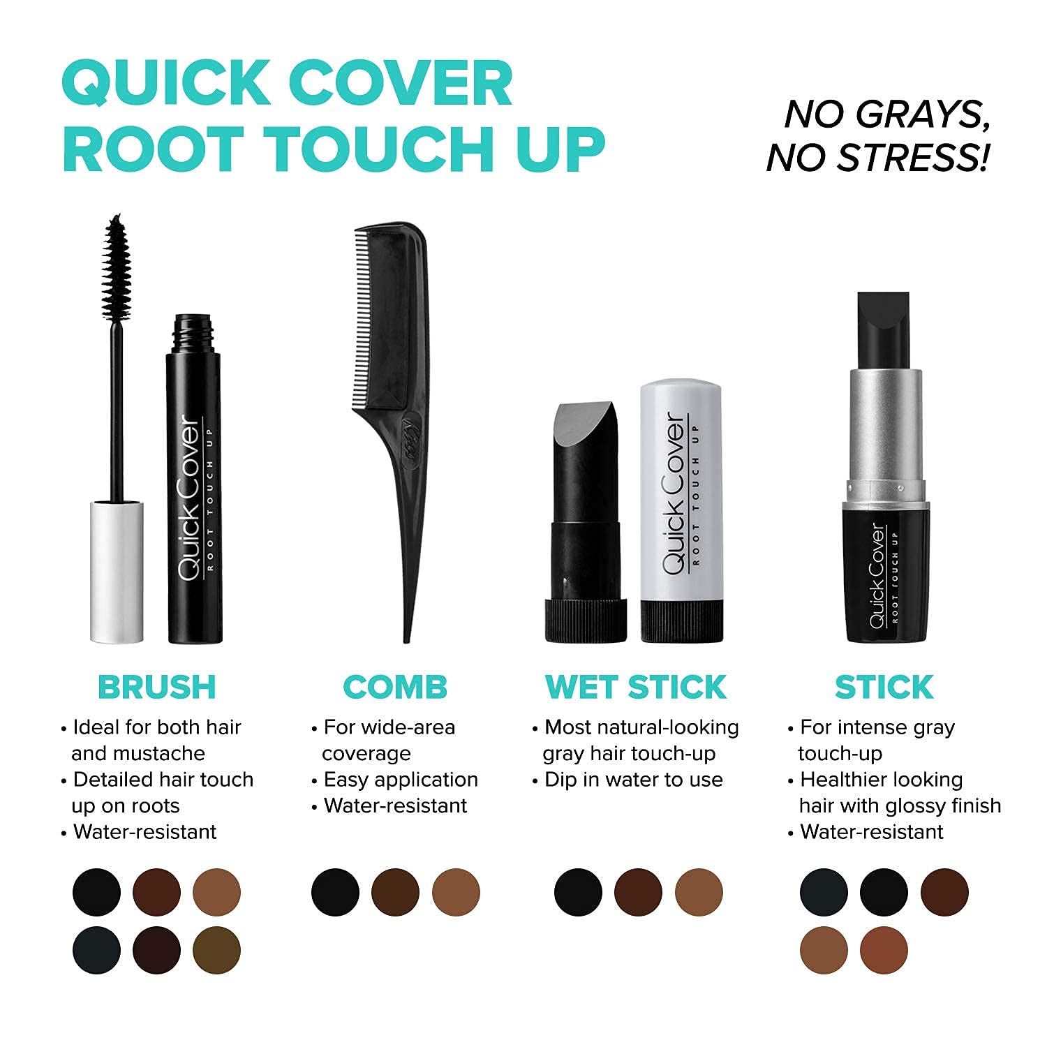 KISS Trucolor Instant Gray Hair Touch Up Stick Black KGC01