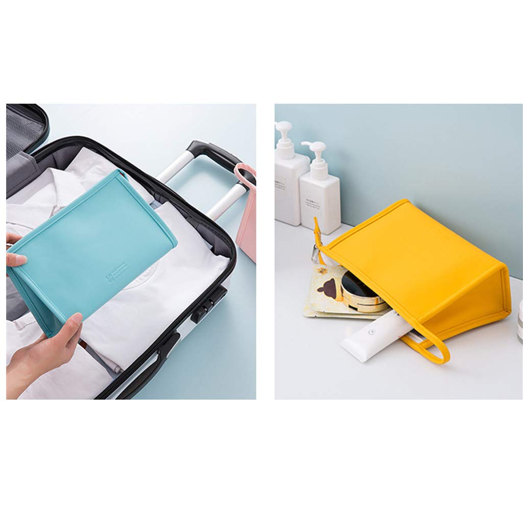 LYDZTION Makeup Bag Cosmetic Bag for Women,Portable Travel Bag PU Leather Waterproof Toiletry Bag Be