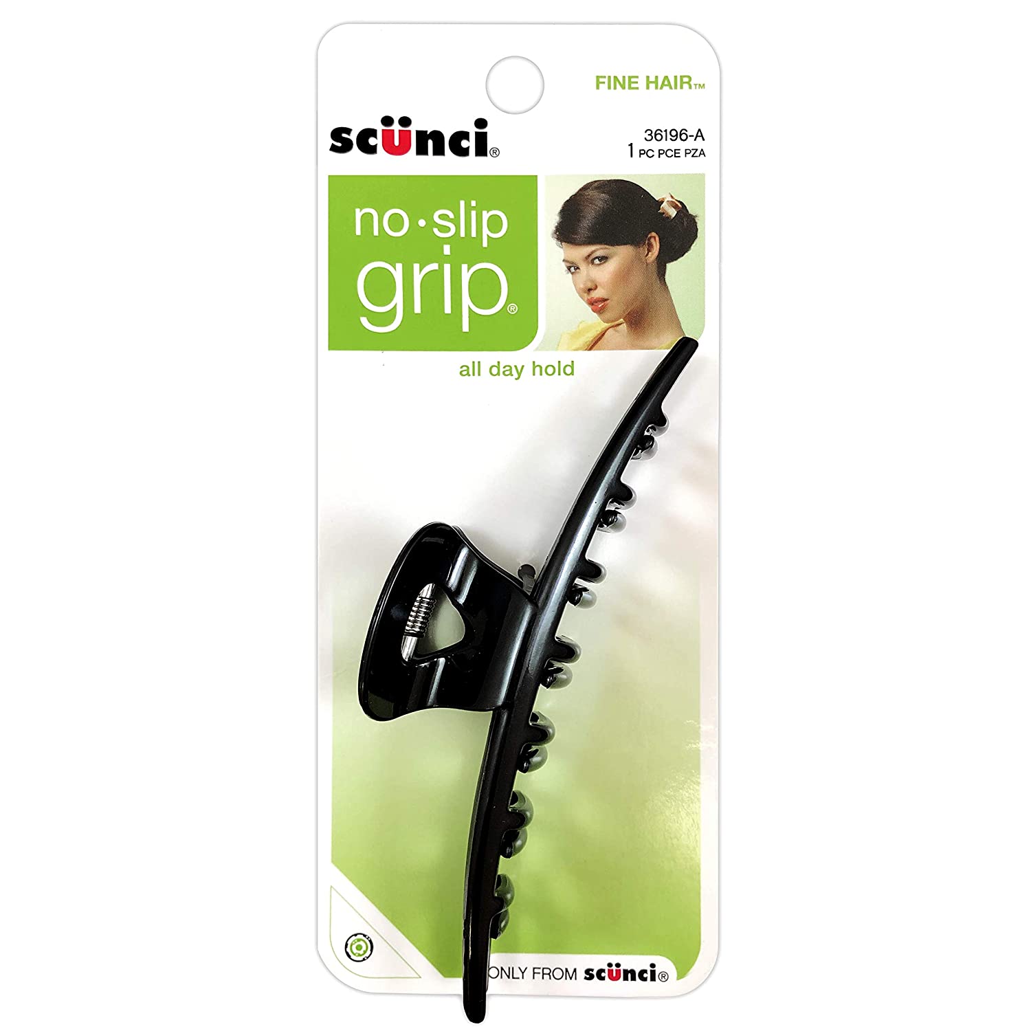 Scunci No-Slip Grip for Fine Hair Jaw Clip, Assorted Colors | 4-Pack