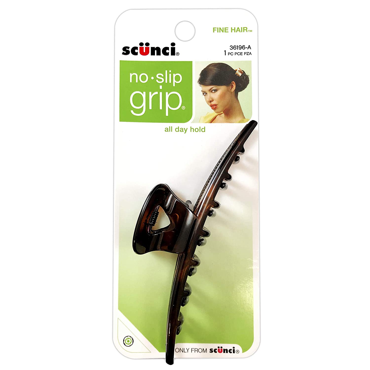 Scunci No-Slip Grip for Fine Hair Jaw Clip, Assorted Colors | 4-Pack