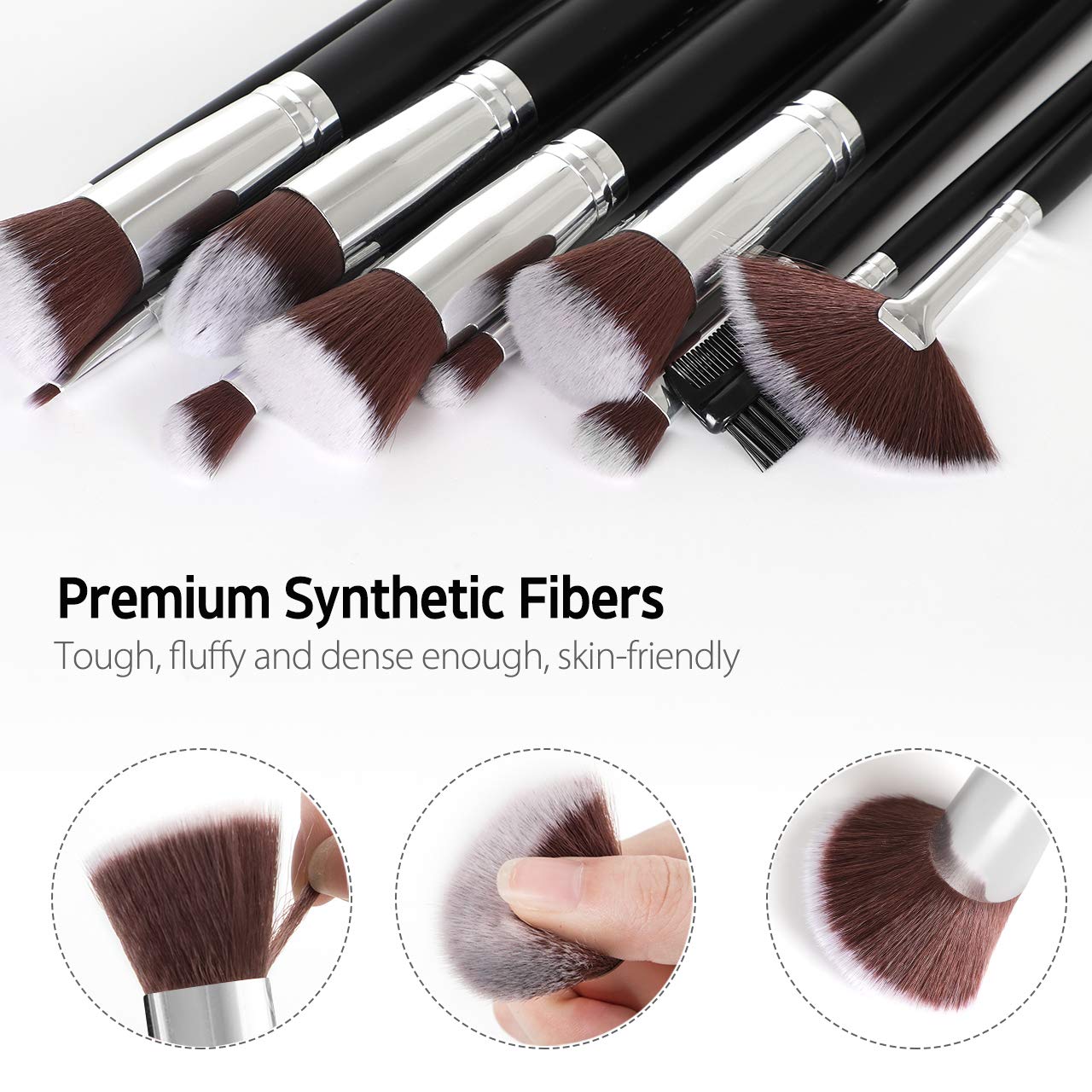 Syntus Makeup Brush Set, Premium Synthetic Foundation Powder Kabuki Blush Concealer Eye Shadow 16 Pc