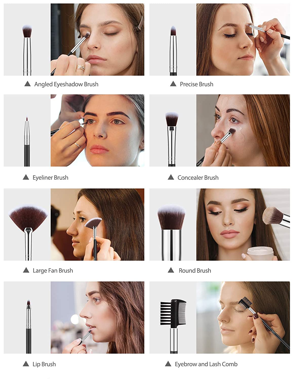 Syntus Makeup Brush Set, Premium Synthetic Foundation Powder Kabuki Blush Concealer Eye Shadow 16 Pc