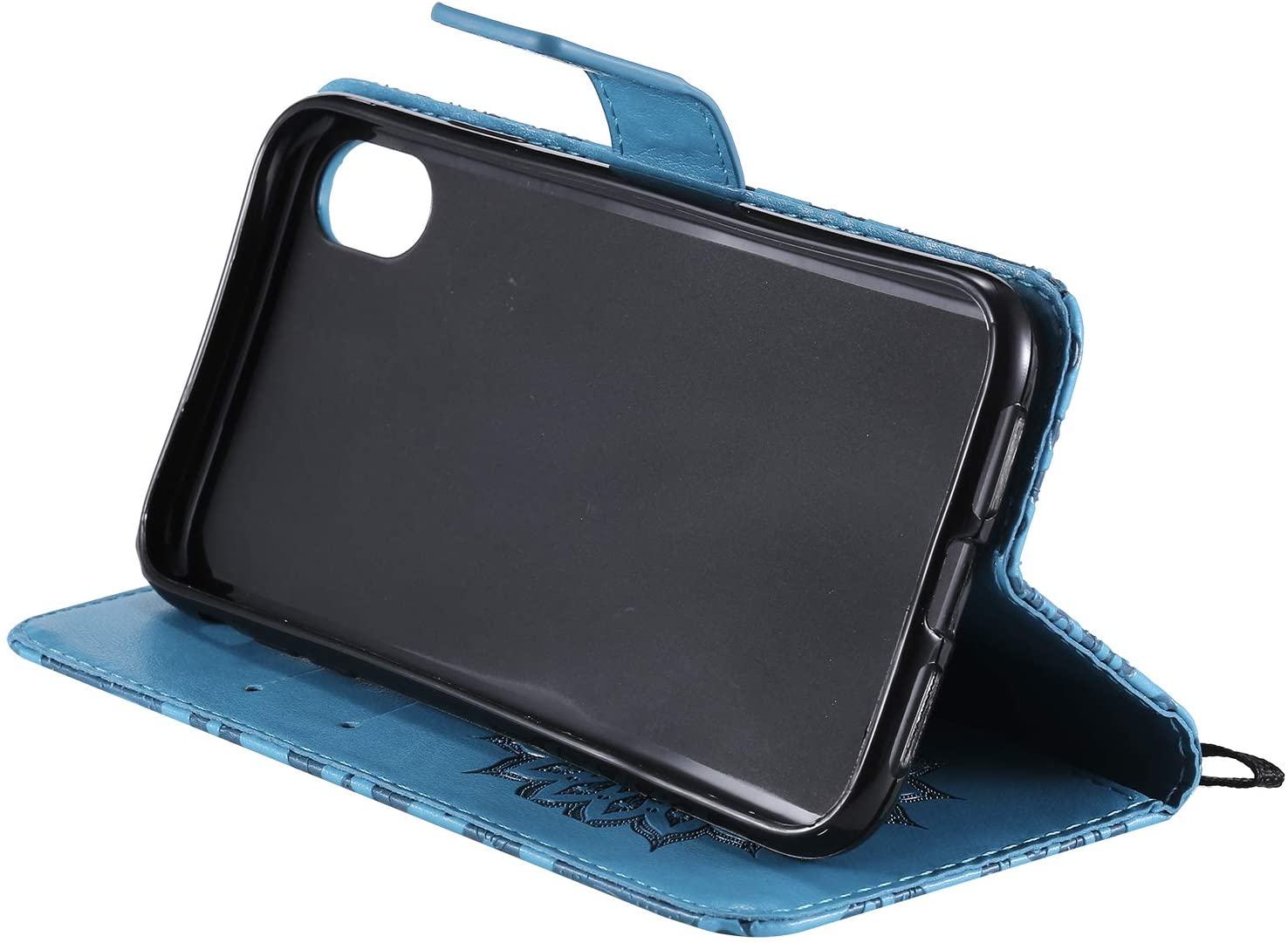 Cfrau Kickstand Wallet Case with Black Stylus for iPhone XR 6.1 inch,Retro Mandala Sunflower PU Leat