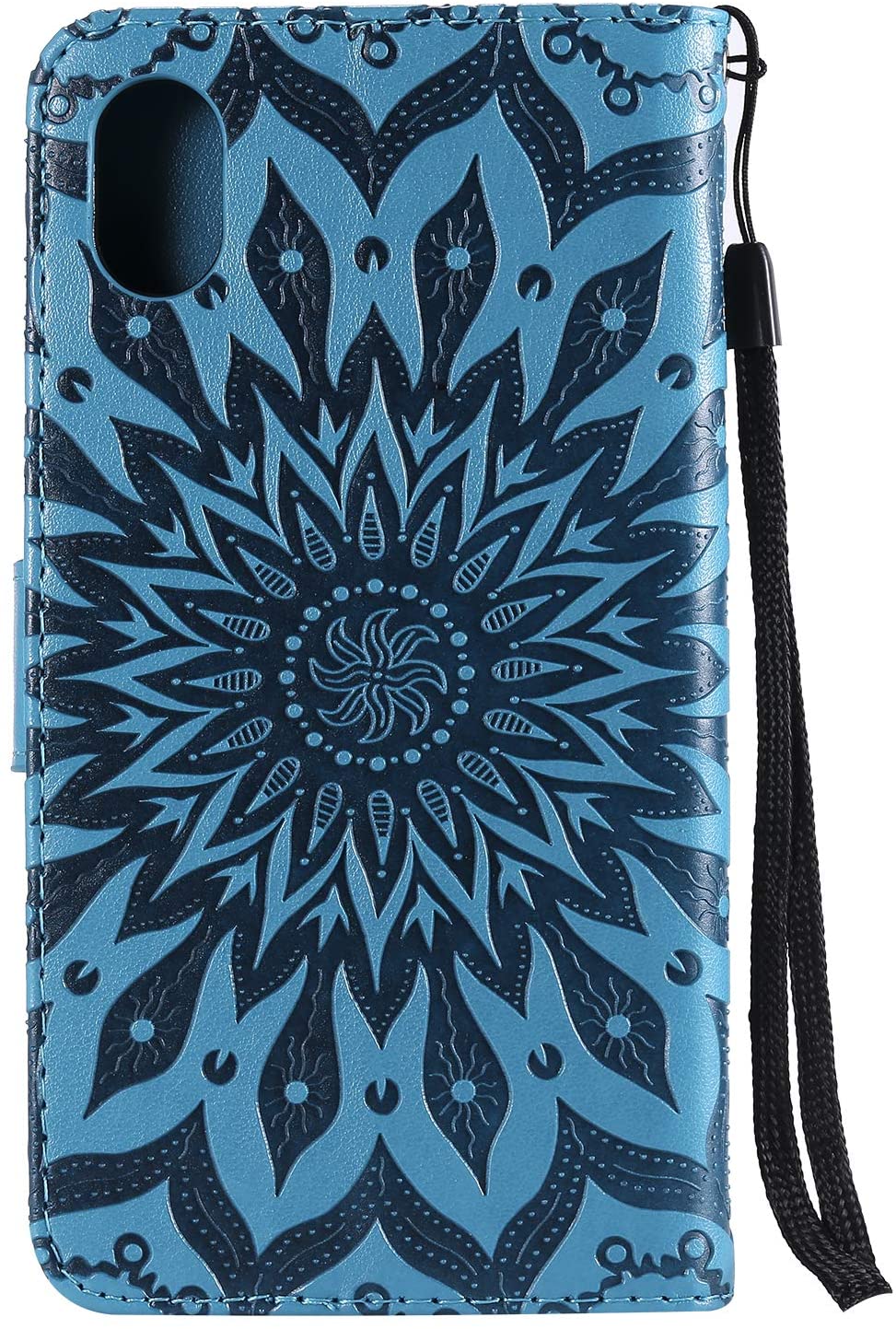 Cfrau Kickstand Wallet Case with Black Stylus for iPhone XR 6.1 inch,Retro Mandala Sunflower PU Leat