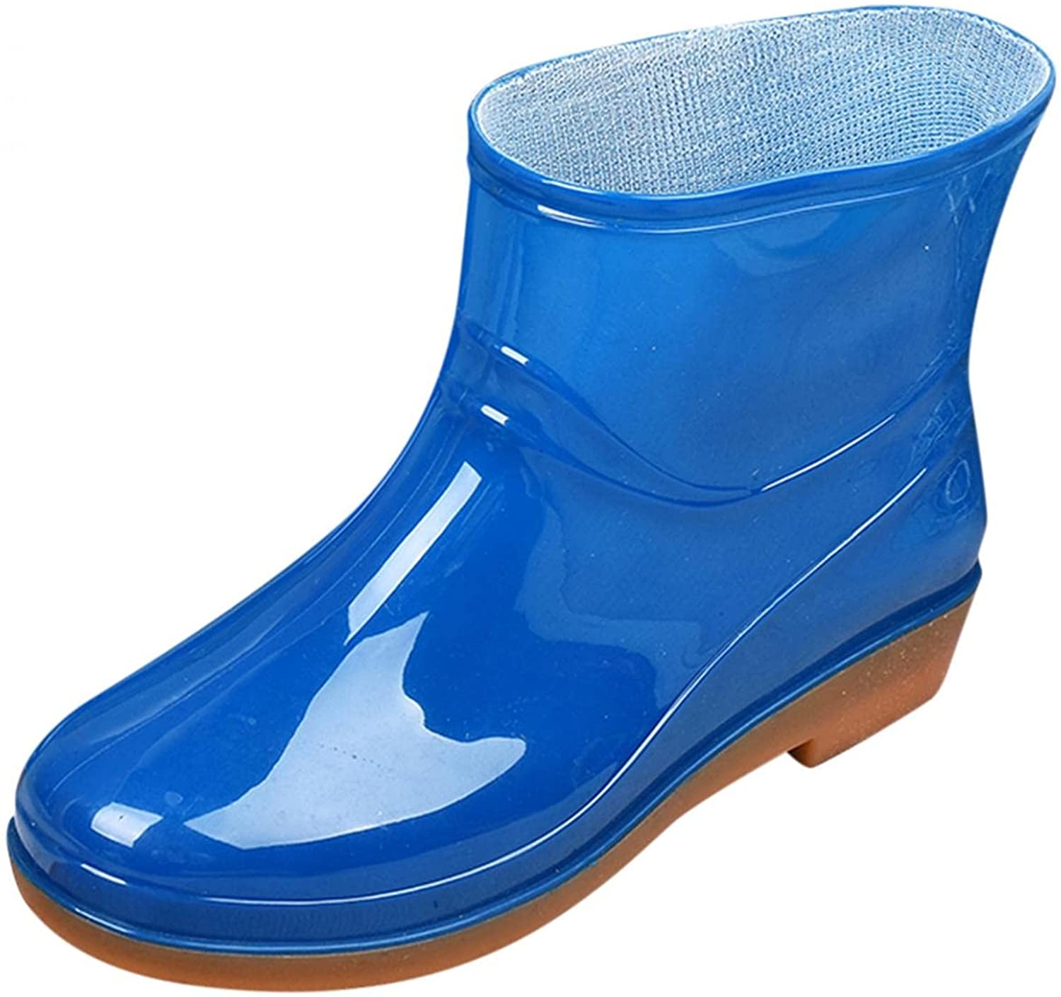 Aunimeifly Short rain Boots for Women and Waterproof Garden Shoes Stylish Light Ankle Rain Shoes and