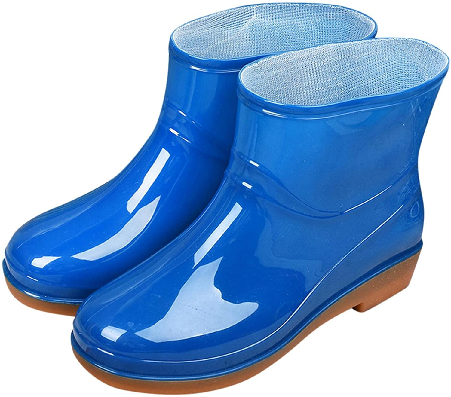 Aunimeifly Short rain Boots for Women and Waterproof Garden Shoes Stylish Light Ankle Rain Shoes and