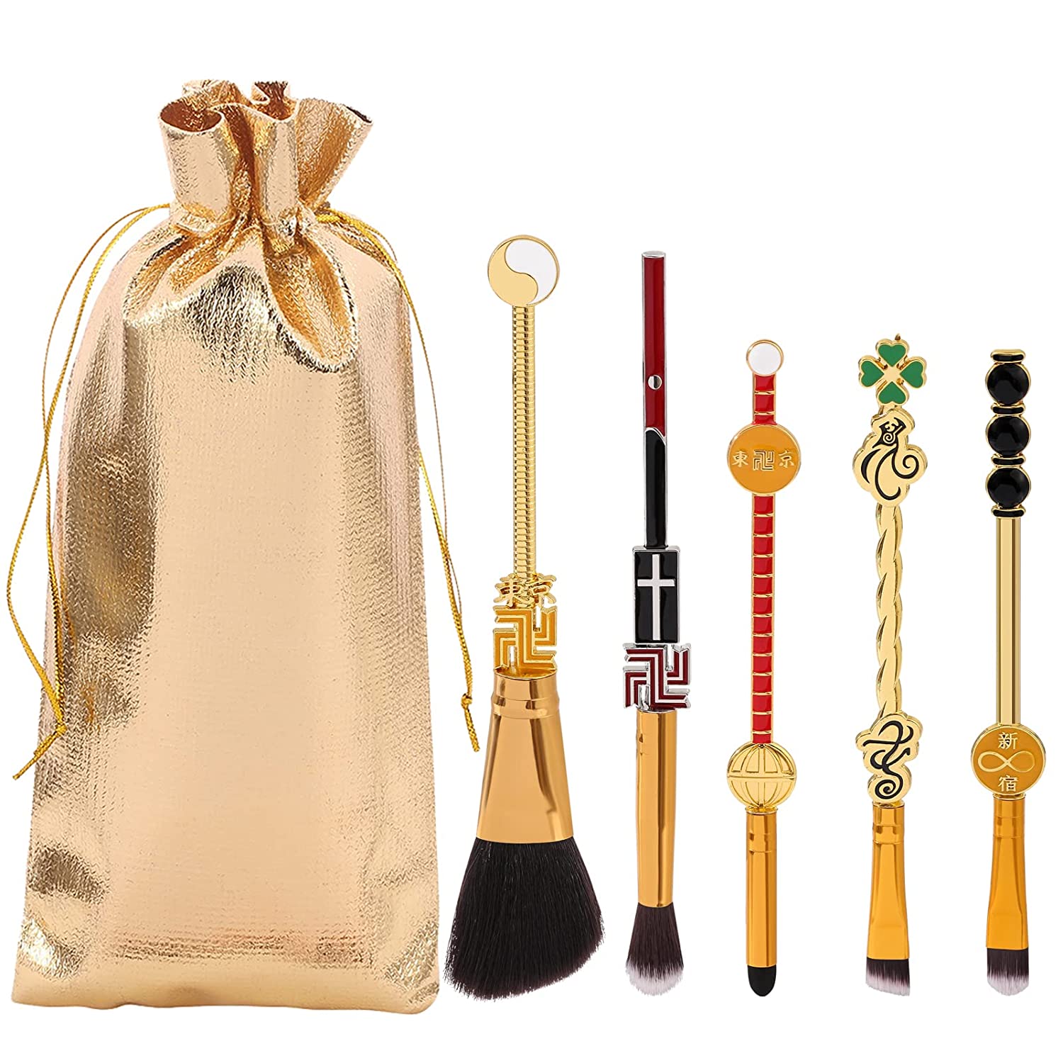 Tokyo Revengers Makeup Brushes Set - 5pcs Anime Peripheral Tokyo Revengers Character Accessory Eleme