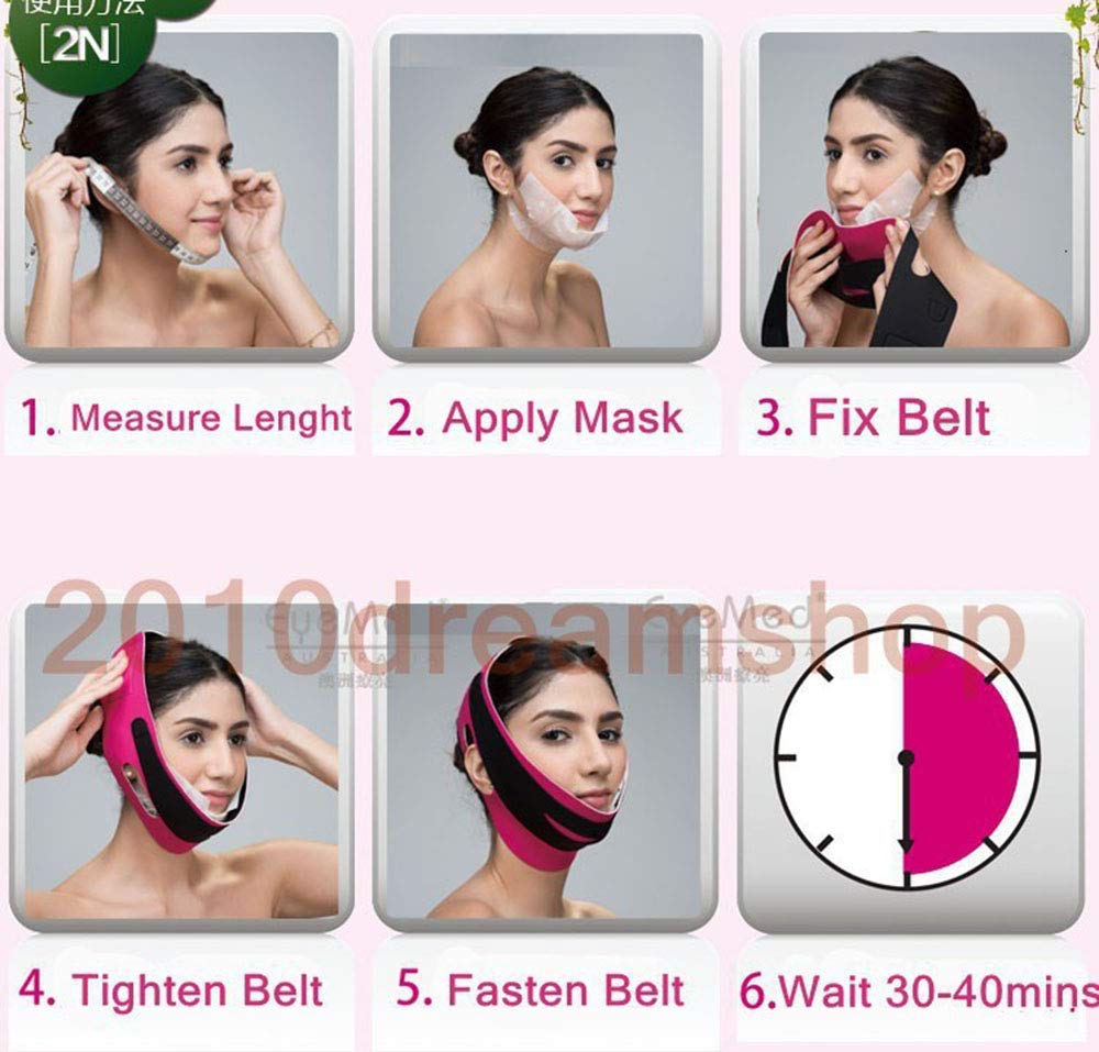 Face Firming Mask,7pcs Face Slimming Cheek Mask, Chin Lift upMask with Bandag Belt Help you Tighteni