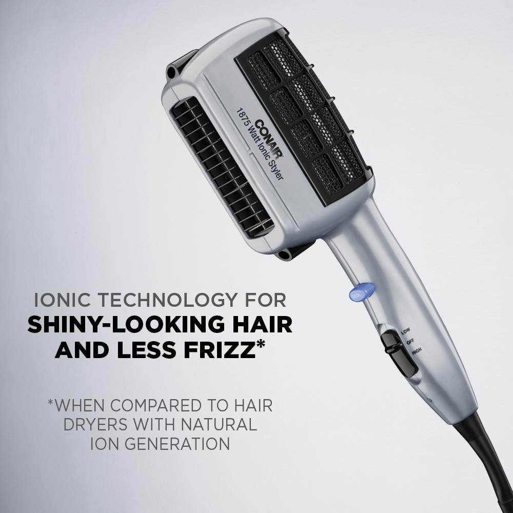 Conair 1875 Watt 3-in-1 Styling Hair Dryer with Ionic Technology and 3 Attachments