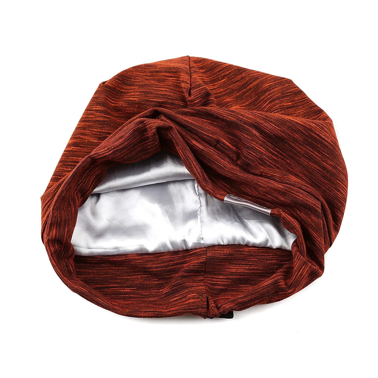 Greatremy Beanie Kids Silky Satin Lined Hair Bonnet Sleep Cap-Adjustable Elastic Band Slouchy Cotton