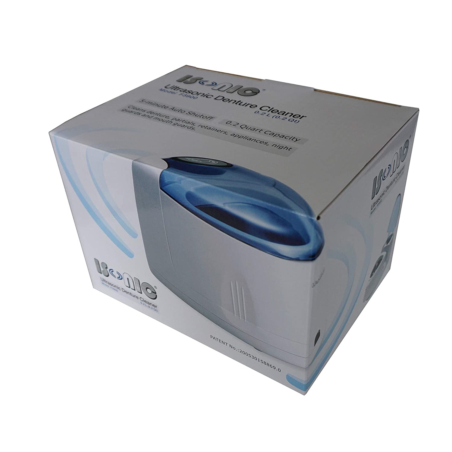 (220V, NOT for USA, Canada) iSonic F3900-UK Ultrasonic Denture/Aligner/Retainer Cleaner for All Dent