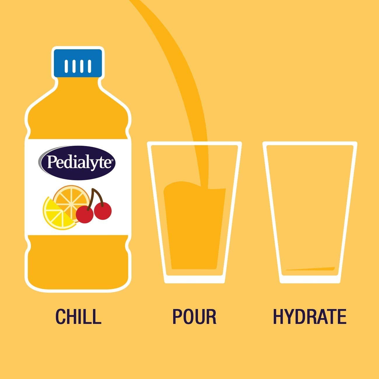 Pedialyte Electrolyte Solution, Hydration Drink, Mixed Fruit, 1 Liter, 8 Count