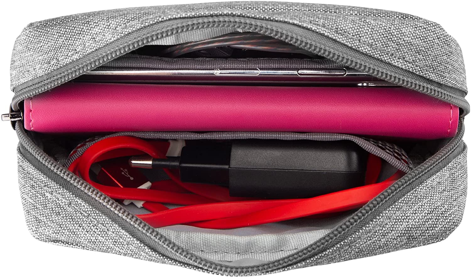 E-Tree 7 inch Canvas Zippered Small Bag, Mini Travel Makeup Carrying Case, Cosmetic Bag, Portable El