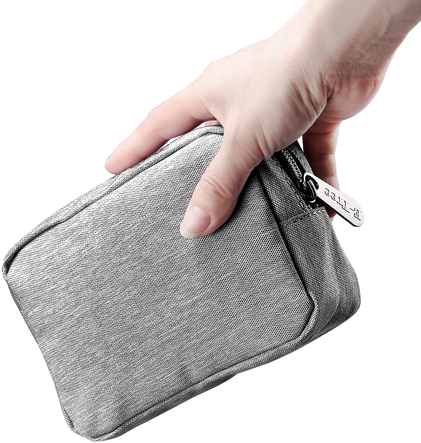 E-Tree 7 inch Canvas Zippered Small Bag, Mini Travel Makeup Carrying Case, Cosmetic Bag, Portable El