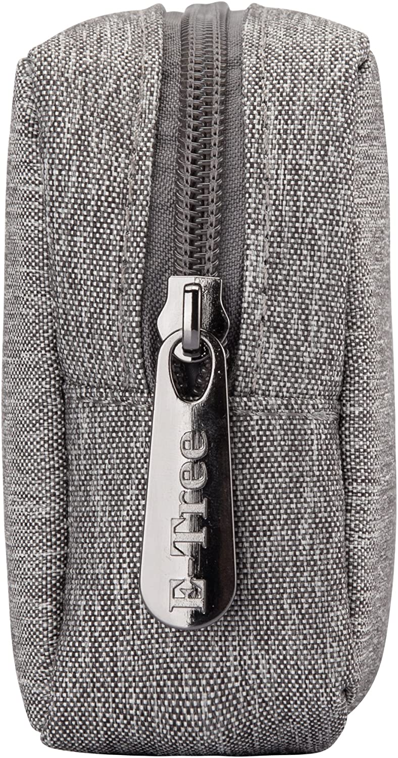 E-Tree 7 inch Canvas Zippered Small Bag, Mini Travel Makeup Carrying Case, Cosmetic Bag, Portable El