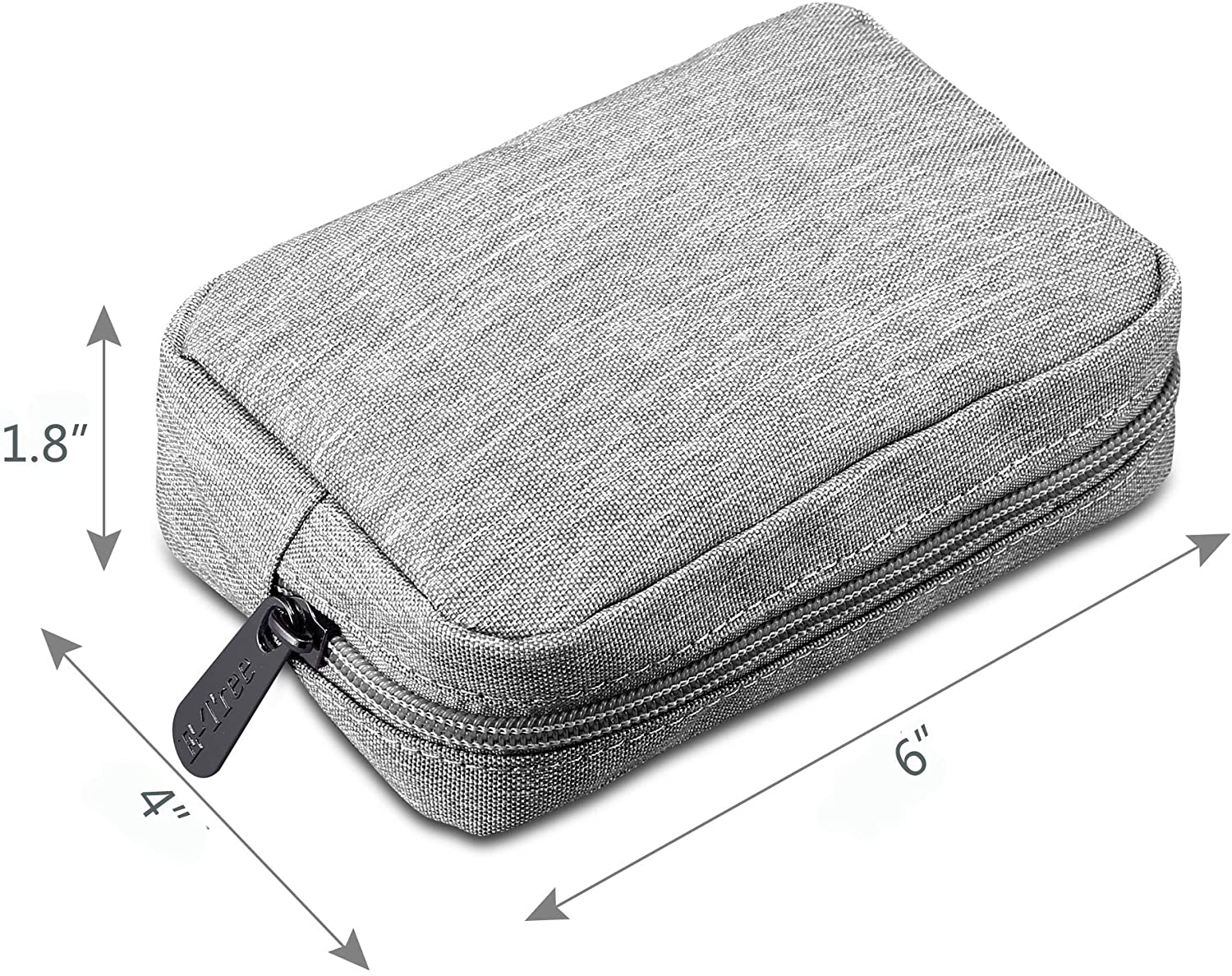 E-Tree 7 inch Canvas Zippered Small Bag, Mini Travel Makeup Carrying Case, Cosmetic Bag, Portable El