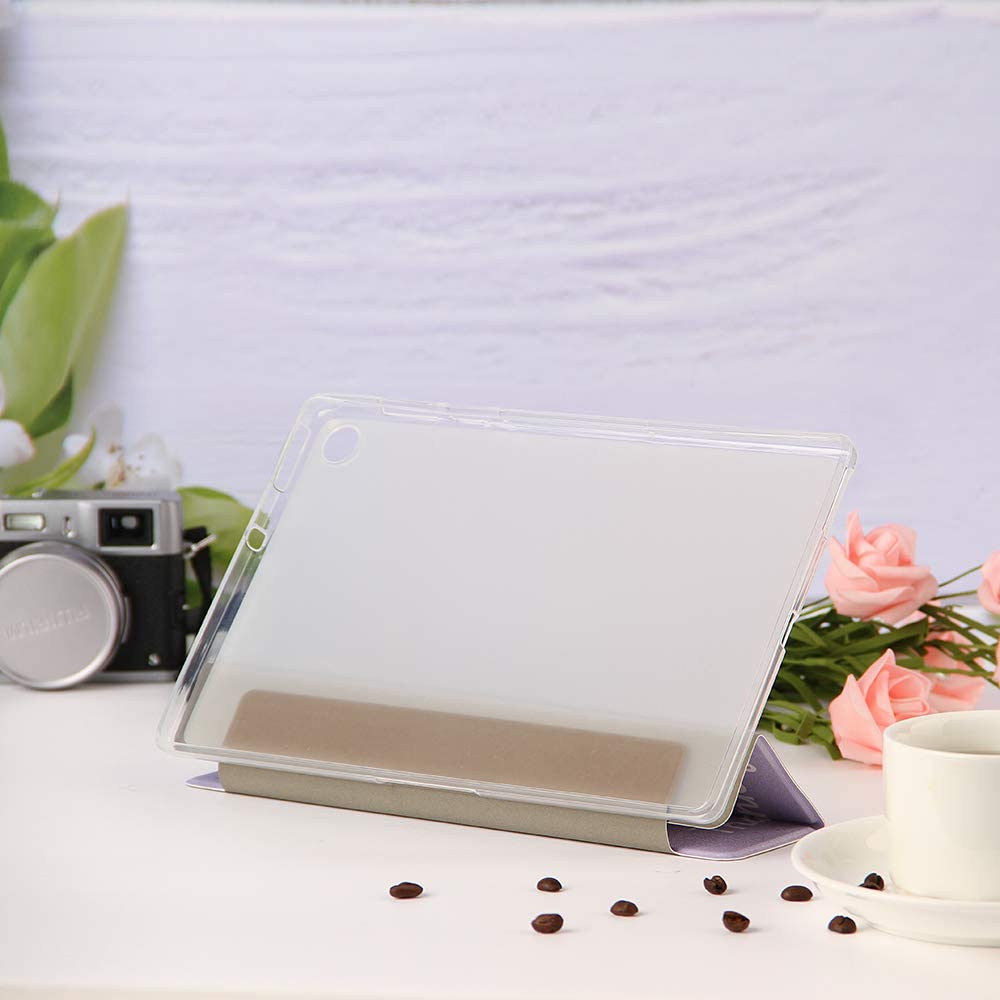 Herzzer Three Fold Leather Case for Huawei M10 FHD Plus,Slim Multi-Angle View Folio Stand Premium Co