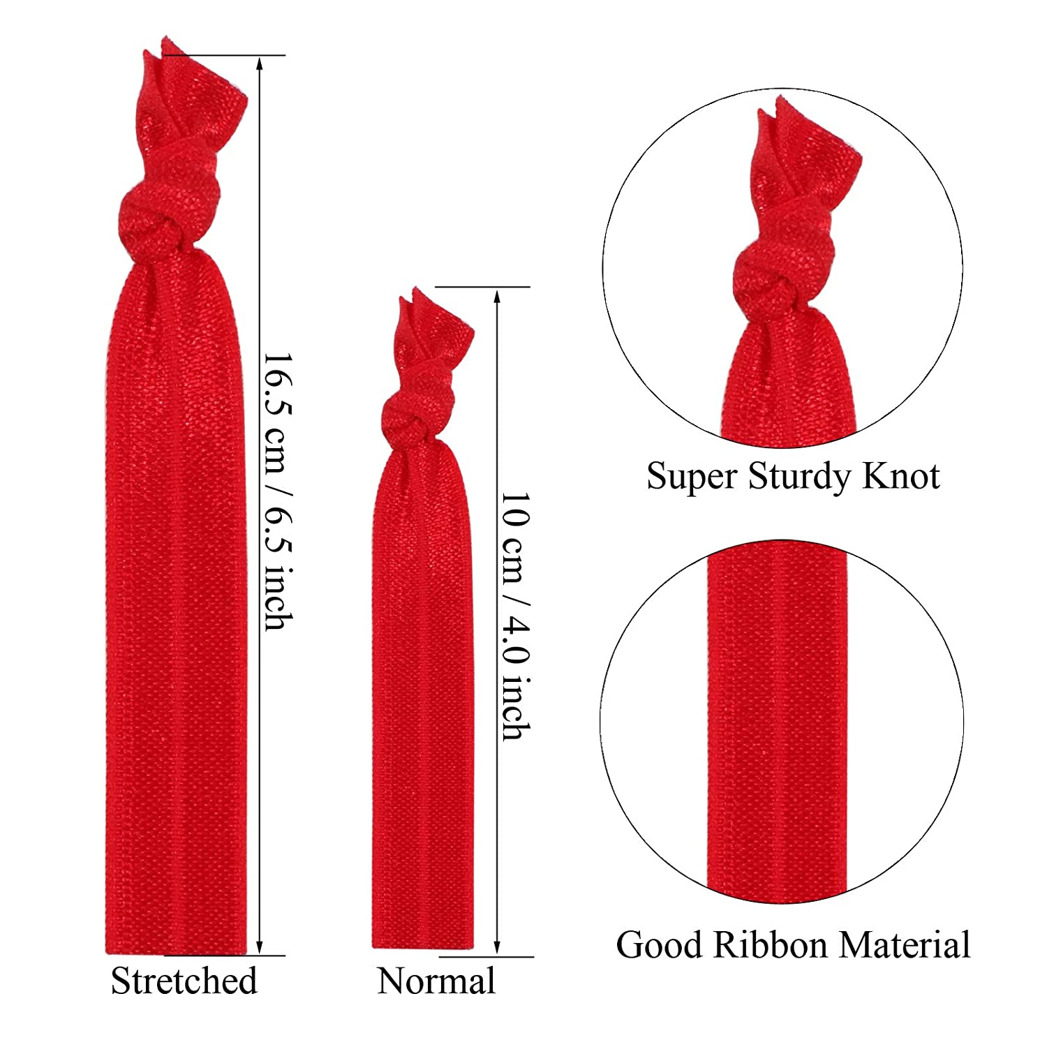 Hair Ties Set for Women Elastic Ribbon Ponytail Holders, No Crease Knotted Cloth Stretch Hairbands N