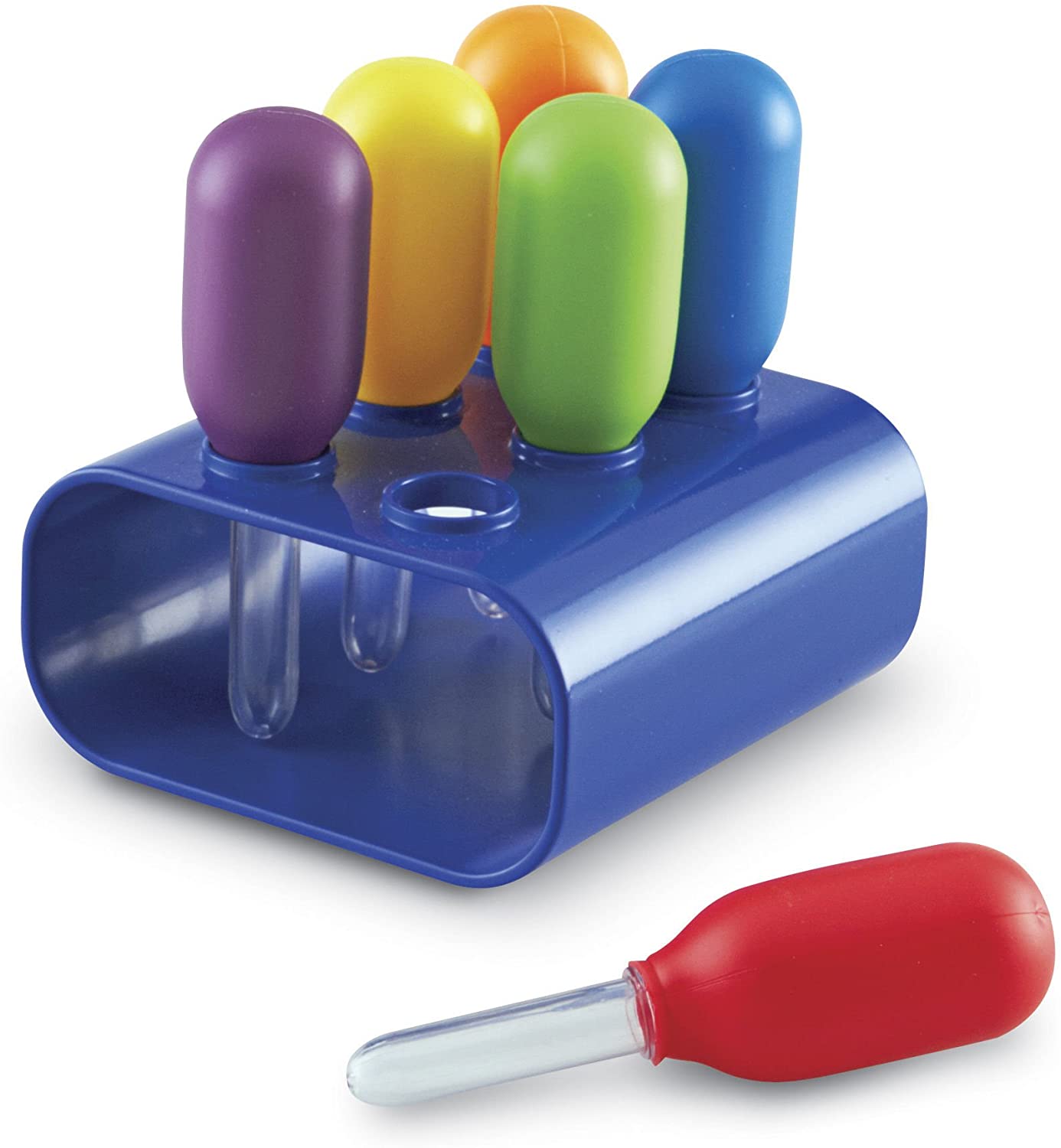 Learning Resources Jumbo Colorful Eyedroppers - Set of 6 with Stand, Ages 3+ Science Class Tools, Pr