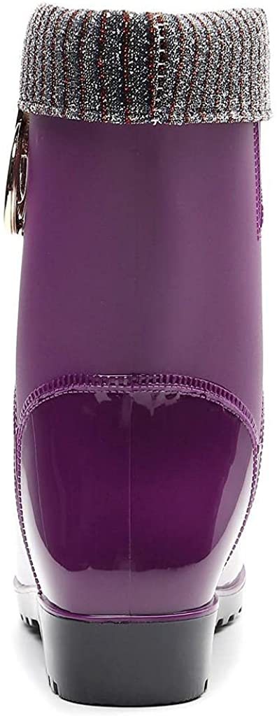 Aunimeifly Short rain Boots for Women and Waterproof Garden Shoes Stylish Light Ankle Rain Shoes and