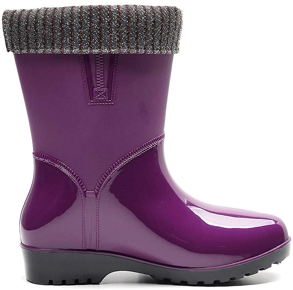 Aunimeifly Short rain Boots for Women and Waterproof Garden Shoes Stylish Light Ankle Rain Shoes and