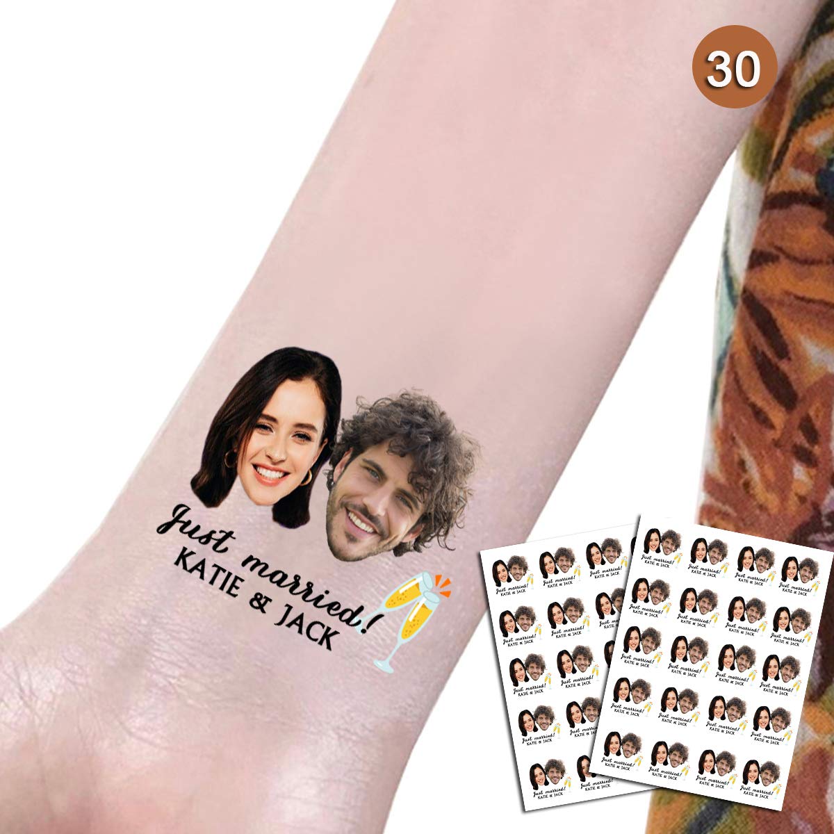 Kullder Bachelorette Party Tattoos, Custom the Groom Face Tattoos, Wedding Party Decorations, Funny 