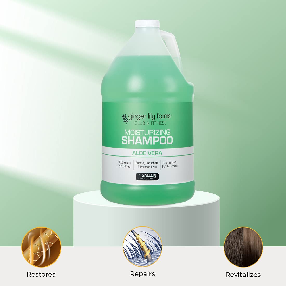 Ginger Lily Farms Club & Fitness Moisturizing Shampoo for All Hair Types, 100% Vegan & Cruelty-Free,