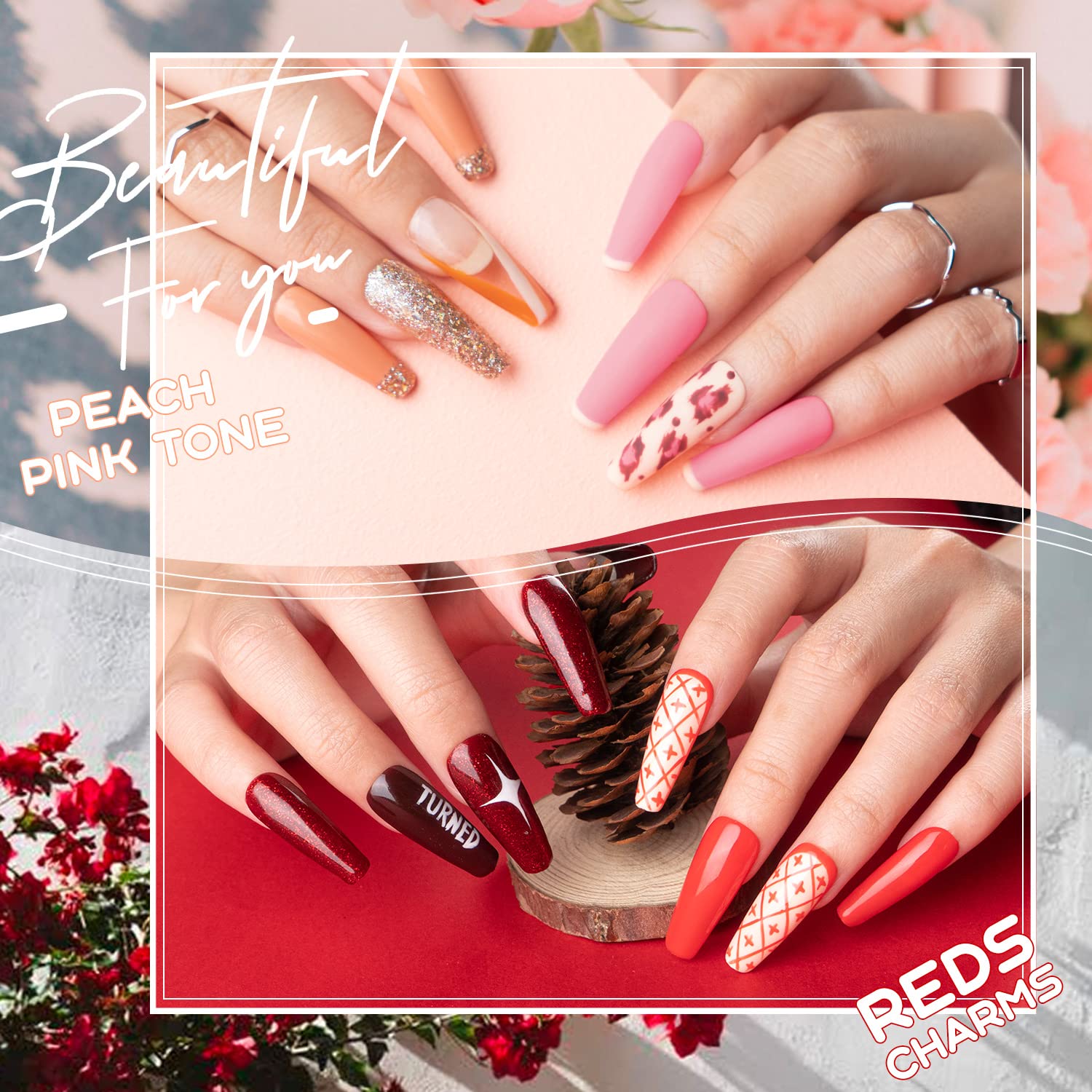 Gellen Gel Nail Polish Kit with U V LED Light 72W Nail Dryer, 12 Gel Nail Colors, No Wipe Top Base C