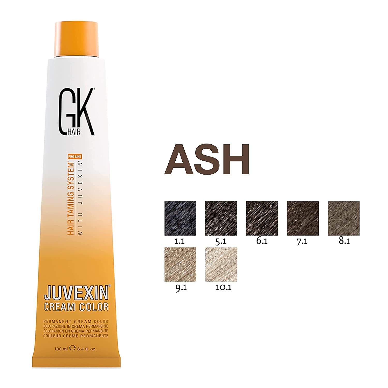 GK HAIR Global Keratin Semi Permanent Hair Cream Color with 87+ Shades (3.4 Fl Oz/100ml) Nourishing