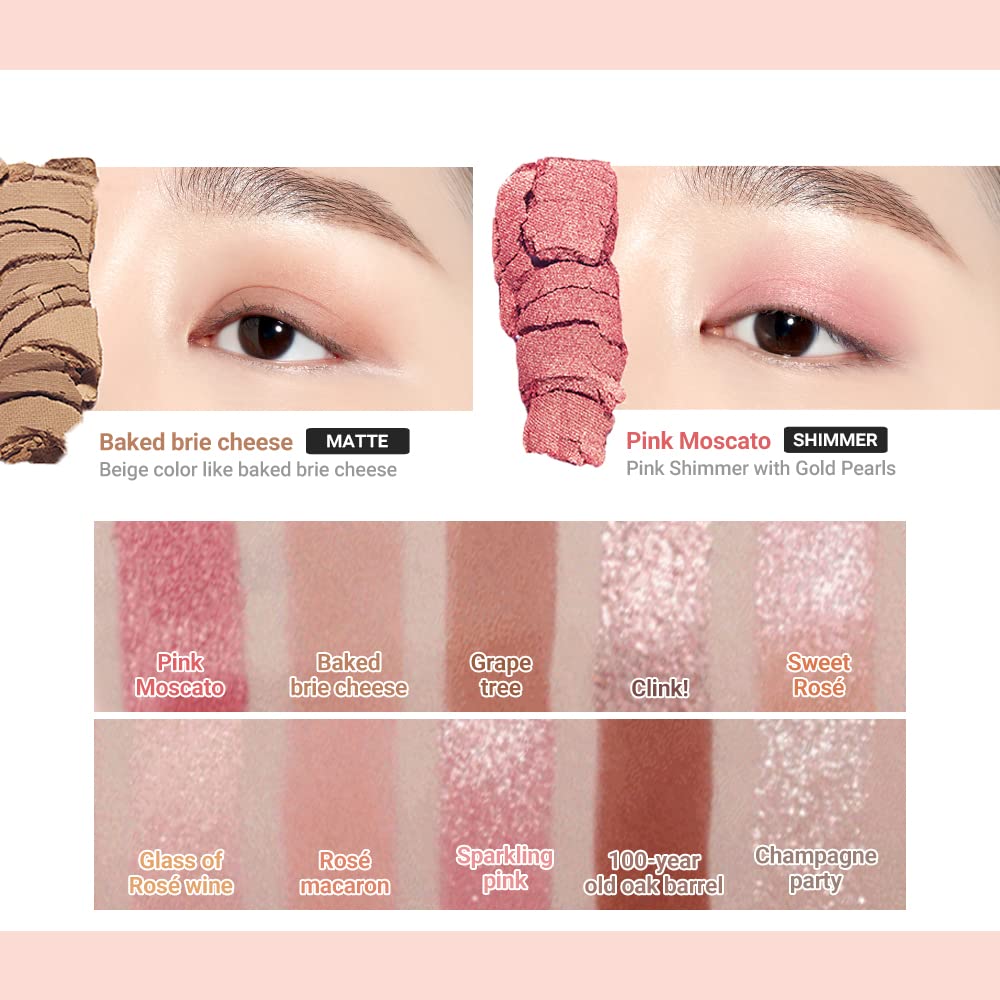 ETUDE Play Color Eyes #Rose Wine (21AD) | Vivid 10 Color Eye Shadow Palette that Consists of Matte, 