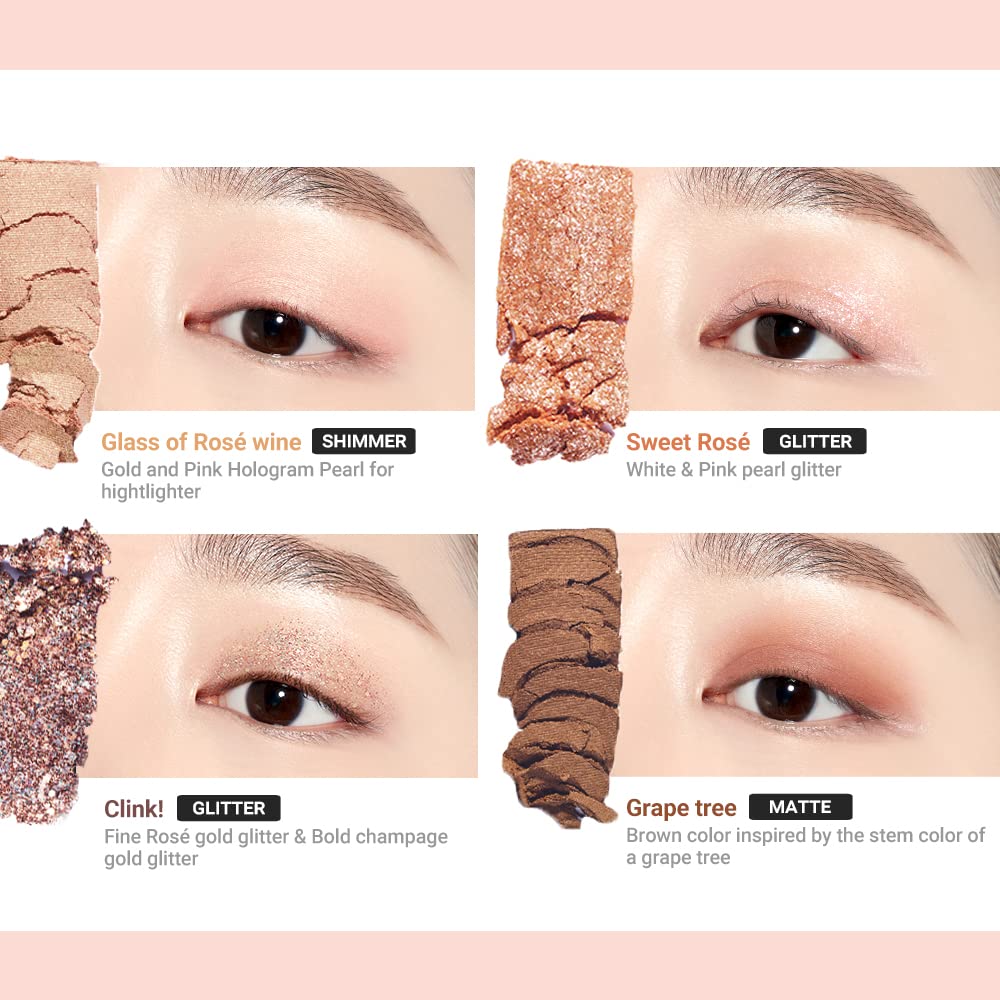 ETUDE Play Color Eyes #Rose Wine (21AD) | Vivid 10 Color Eye Shadow Palette that Consists of Matte, 