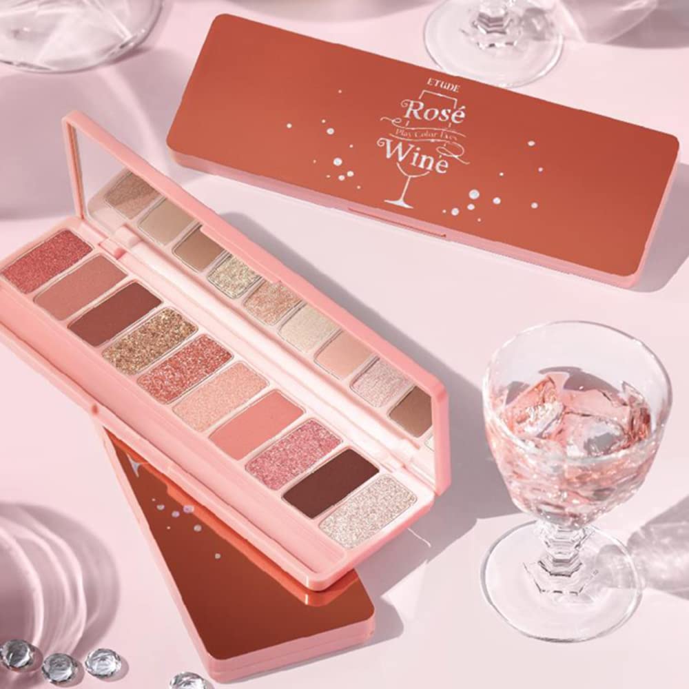 ETUDE Play Color Eyes #Rose Wine (21AD) | Vivid 10 Color Eye Shadow Palette that Consists of Matte, 