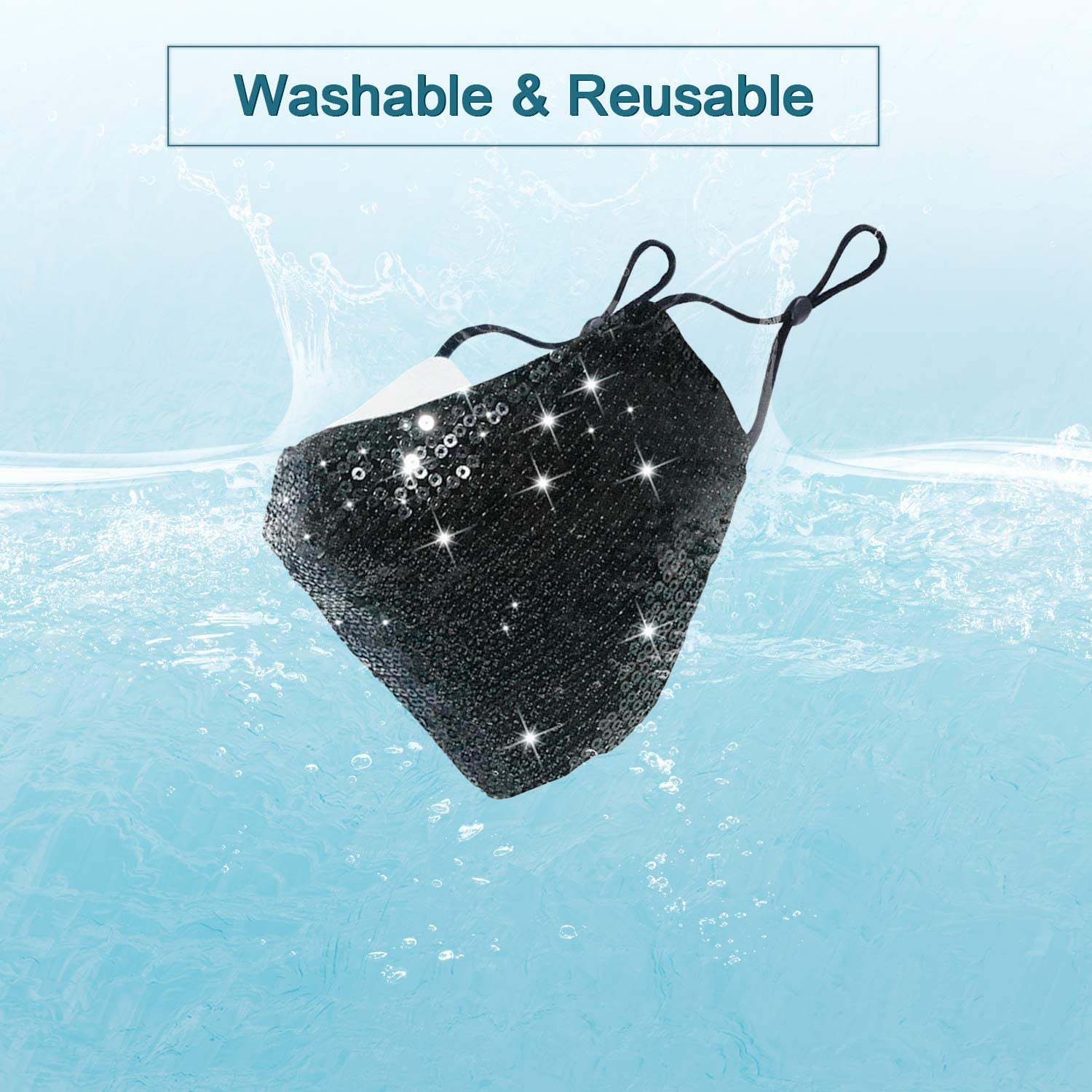 Halloween Christmas Masquerade Mask for Women Bling Sequins Fashion Party Face Mask for Girls