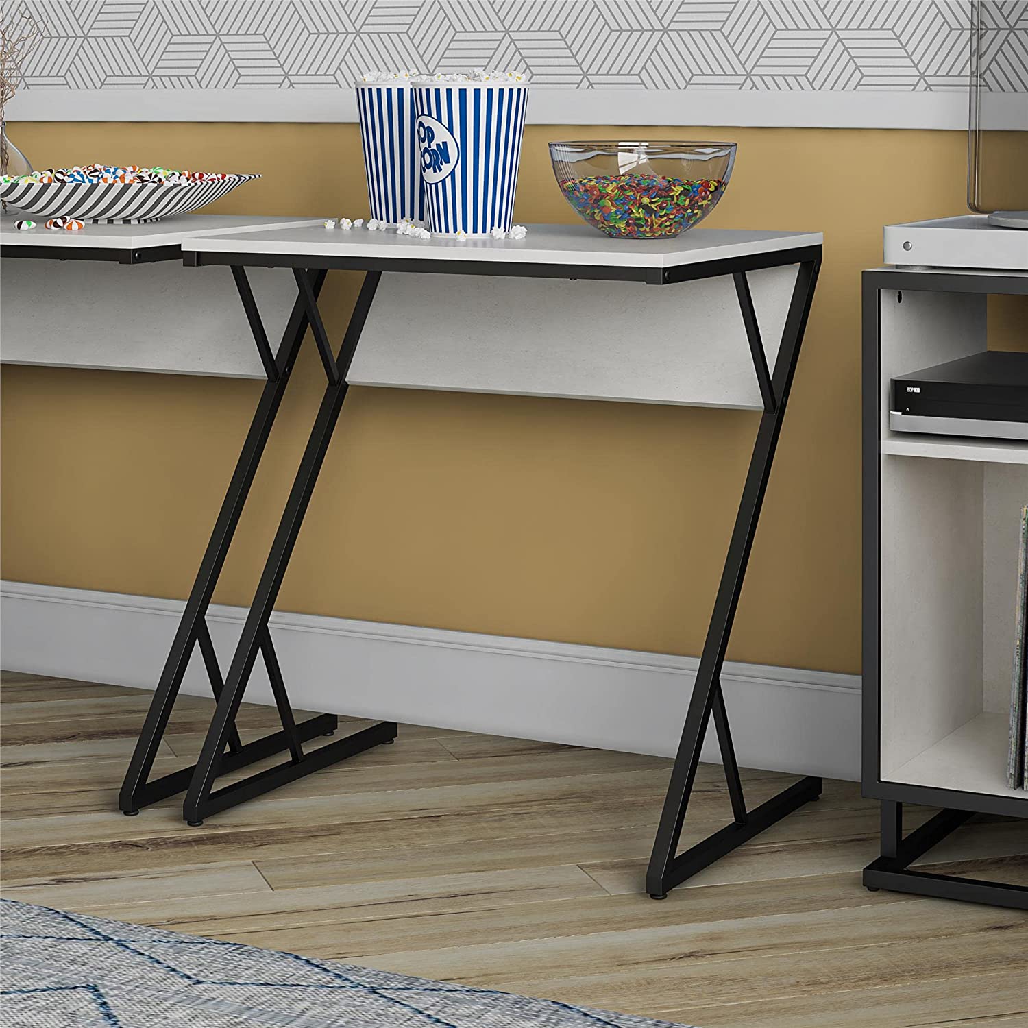 Novogratz Accent Table/Laptop Desk, Plaster/Gunmetal
