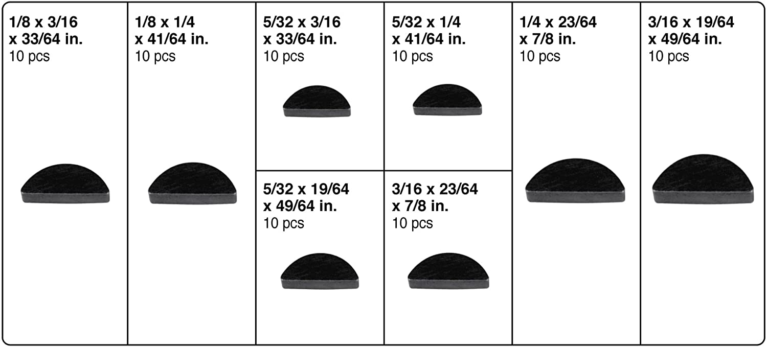 Performance Tool W5343 80Pc Woodruff Key Assortment SAE