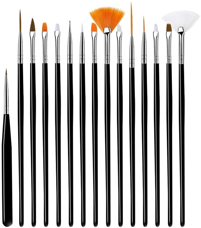 UXZDX CUJUX Nail Brush for Manicure Gel Brush for Nail Art 15Pcs/Set Nail Brush Acrylic Liquid Powde